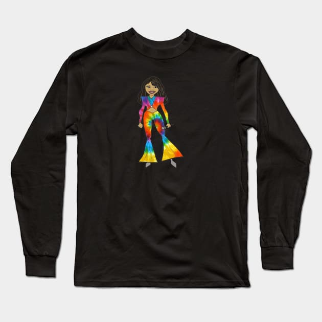 tie dye girl Long Sleeve T-Shirt by ArtAnything